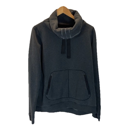 lululemon athletica Tops - LULULEMON Womens Avenue Pullover Size MD Dark Grey Funnel Neck Sweatshirt Fleece